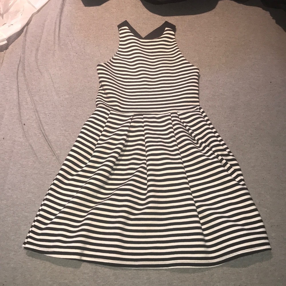 striped flare dress